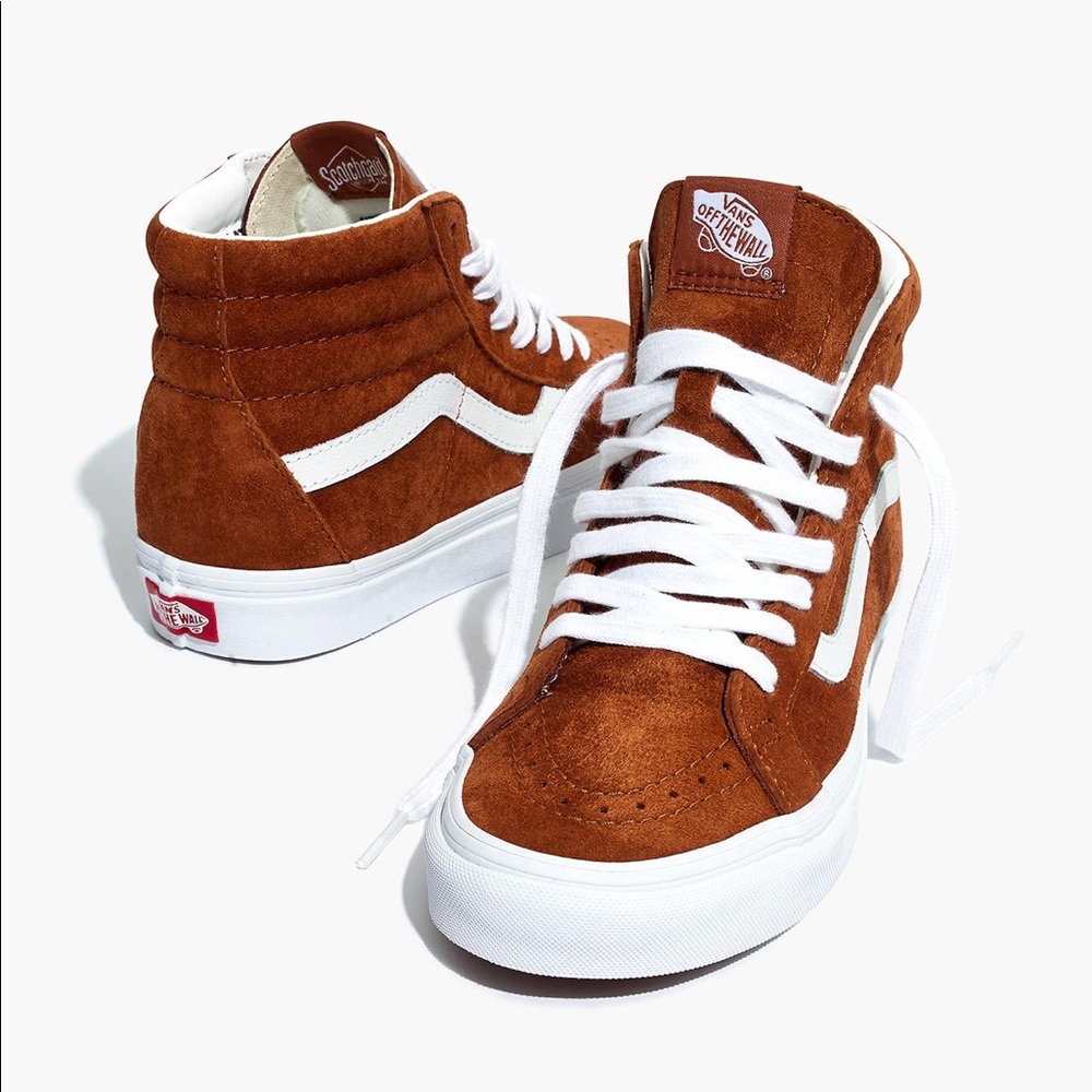 Madewell + Vans Pig Suede High Tops Brown Leather